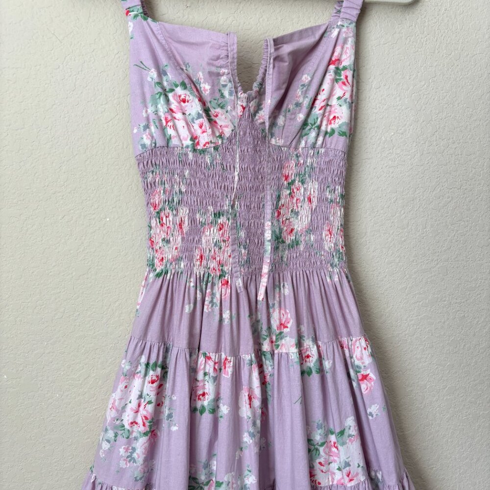 CB Positano Handmade in Italy Boho Floral Print Cotton Tiered Midi Dress - Picture 4 of 12